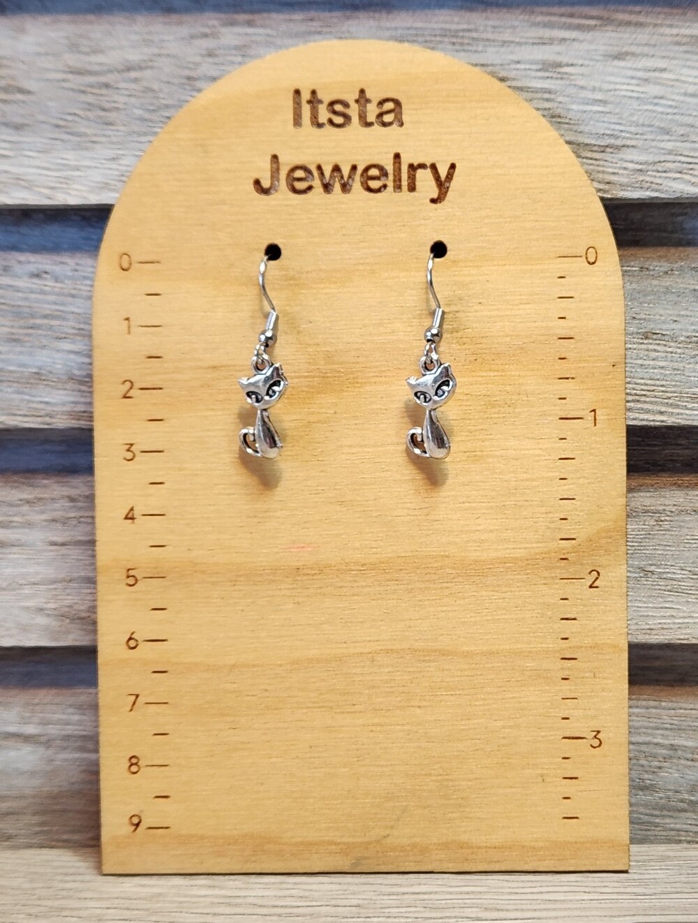 Cat Charm Earrings On   A11